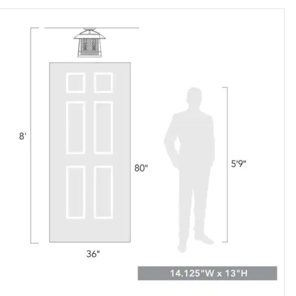 Golden Lighting Parsons 13 In. 3-Light Gunmetal Bronze Semi-Flush Mount - Picture 5 of 5